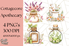 Cottagecore Apothecary PNG Clipart, Rustic Potions &amp; Herbs Product Image 1
