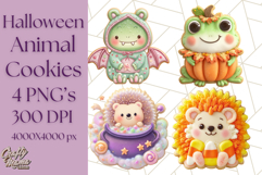 Halloween Animal Cookie Clipart, Frosted Sugar Cookies Png Product Image 1