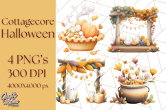 Cottagecore Halloween Clipart Cozy PNG, Autumn Fall Png Product Image 1