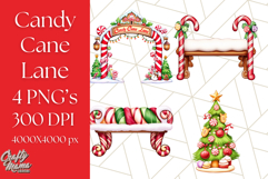 Peppermint Candy Cane Clipart PNG, Christmas Sweet Street Product Image 1