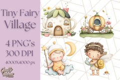 Whimsical Fairy Village Clipart PNG for Kids, Fairytales Png Product Image 1