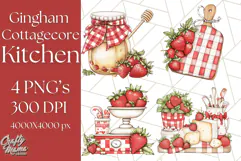 Cottagecore Strawberry Kitchen PNG Clipart, Retro Fruit Png Product Image 1
