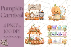 Creepy Carnival Halloween Clipart PNG with Hayride Art Product Image 1