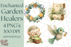 Enchanted Garden Healers Clipart PNG, Animal Plant Png Product Image 1