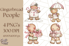 Gingerbread People Clipart, Cute Cookie PNG Illustrations Product Image 1