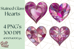 Stained Glass Heart PNG Clipart in Pastel and Bright Colors Product Image 1