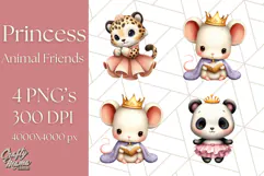 Princess Animal PNG Clipart with Crowns & Royal Accessories Product Image 1