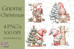 Scandinavian Christmas Gnomes Clipart PNG, Cute Gnome Png Product Image 1