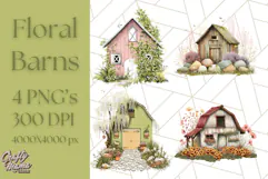Vintage Cottagecore Barn PNG Clipart, Farmhouse Style Product Image 1