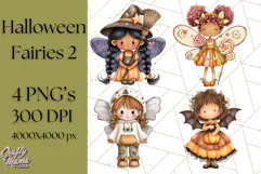 Halloween Fairy Clipart PNG, Spooky Cute Character Art Product Image 1