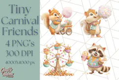 Tiny Carnival Friends Clipart PNG, Animal Fair Festival Product Image 1