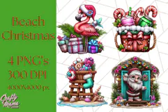 Summer Christmas Clipart PNG, Tropical Holiday Art Clip Art Product Image 1