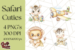 Safari Baby Animal Clipart PNG, Jungle Outfits Baby Animals Product Image 1