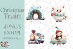 Christmas Train Ride PNG Clipart with Yeti and Elves Product Image 1