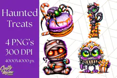 Haunted Treats Clipart PNG, Halloween Candy Art Product Image 1