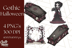 Gothic Halloween Clipart Dark Aesthetic PNG, Halloween Png Product Image 1