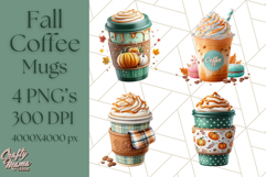 Fall Coffee Cup Clipart PNG, Autumn Mugs, Cozy Drinks Png Product Image 1