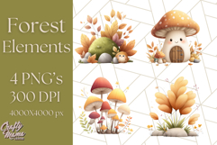 Woodland Forest Scene PNG Clipart, Fall Nature Elements Product Image 1