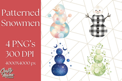 Patterned Snowman Silhouette PNG Clipart Product Image 1