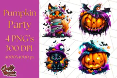 Pumpkin Party Halloween Clipart PNG, Cute Spooky Elements Product Image 1