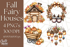 Fall Fairy House Clipart PNG, Autumn Homes and Decor Product Image 1