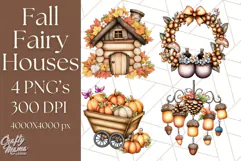 Fall Fairy House Clipart PNG, Autumn Homes and Decor Product Image 1