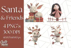Santa Claus Clipart, North Pole Holiday PNG Graphics Product Image 1