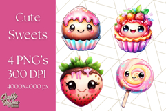 Sweet Treat Face PNG Clipart, Cute Kawaii Dessert Art Png Product Image 1