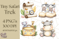 Cute Safari Animal Clipart PNG for Kids, African Wildlife Product Image 1