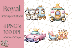 Royal Carriage &amp; Princess Vehicle PNG Clipart for Fairytales Product Image 1