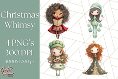 Christmas Whimsy Clipart, Holiday Kids PNG Graphics Product Image 1