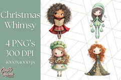 Christmas Whimsy Clipart, Holiday Kids PNG Graphics Product Image 1