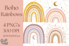 Boho Rainbow PNG Clipart, Earthy Arches &amp; Minimal Shapes Product Image 1