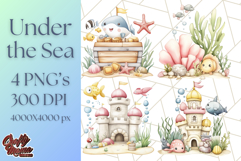 Under the Sea Nursery Clipart, Ocean Animals PNG Product Image 1