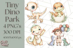 Cute Cartoon Dinosaur Clipart PNG, Prehistoric Animals PNG Product Image 1