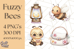 Adorable Bee Clipart PNG, Cute Bees and Accessories PNG Product Image 1