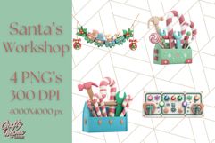 Santa’s Workshop PNG Clipart Elves, Toys &amp; Gifts Clip Art Product Image 1