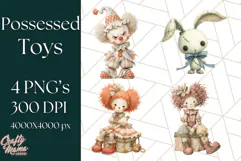 Possessed Toys Clipart PNG Haunted Doll Characters Product Image 1