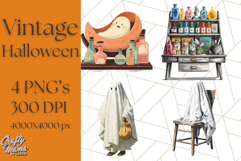 Vintage Halloween PNG Clipart, 1950s Retro Graphics Clip Art Product Image 1