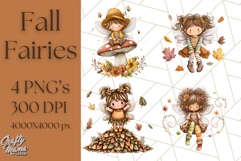 Fall Fairy Clipart PNG, Autumn Fairy People With Wings Product Image 1
