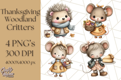 Thanksgiving Woodland Animals Clipart PNG Product Image 1