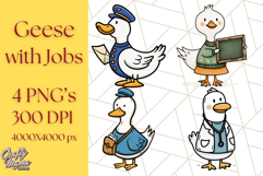 Goose Occupation Clipart PNG, Cute Job-Themed Graphics Product Image 1