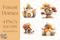 Autumn Treehouse &amp; Woodland Cabin PNG Clipart Product Image 1