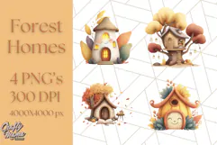 Autumn Treehouse & Woodland Cabin PNG Clipart Product Image 1