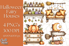Halloween Fairy House Clipart PNG, Spooky Cottage Art Product Image 1