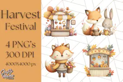 Woodland Autumn Animals PNG Clipart for Fall & Harvest Product Image 1