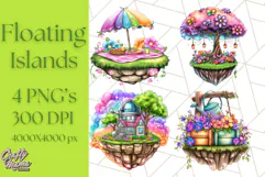 Bright Floating Island PNG Clipart for Fantasy Worlds & Maps Product Image 1