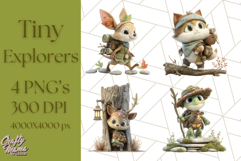 Tiny Explorers Clipart PNG, Animal Adventure PNG Product Image 1