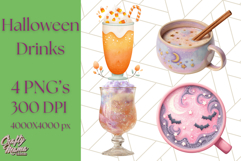 Halloween Drink Clipart PNG, Spooky Cute Beverage Art Product Image 1