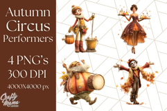 Autumn Circus Performers Clipart Vintage Characters PNG Product Image 1